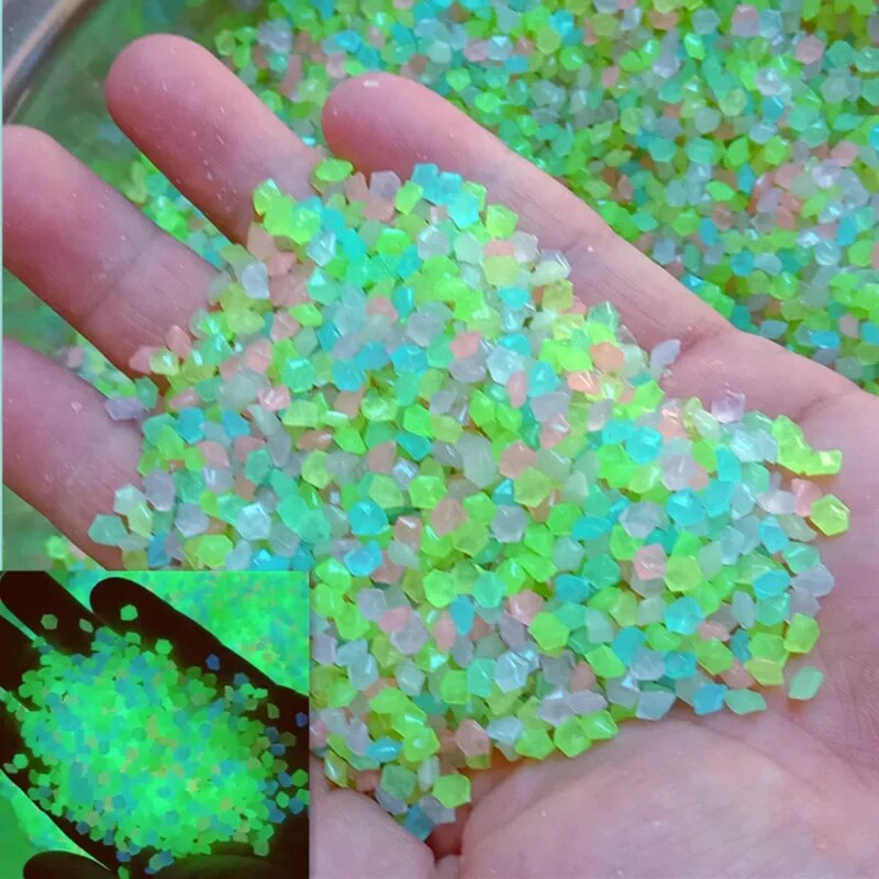 Aquarium Fish That Glow In The Dark - 1000 buah 3-5mm pasir bercahaya dalam