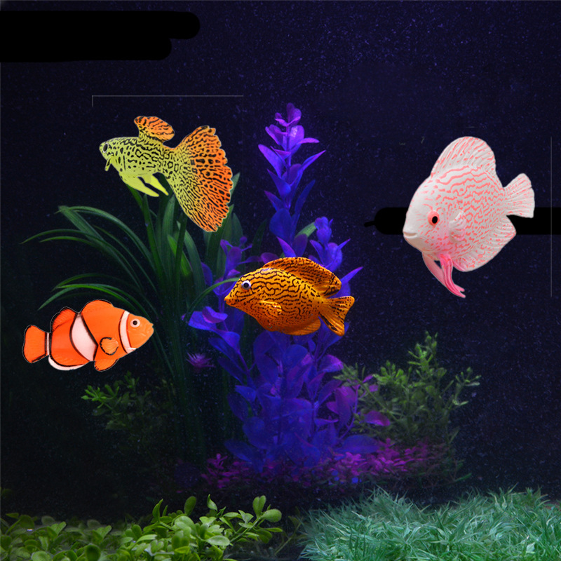 Aquarium Fish That Glow In The Dark - Dekorasi Akuarium Ikan Silikon Bercahaya dalam