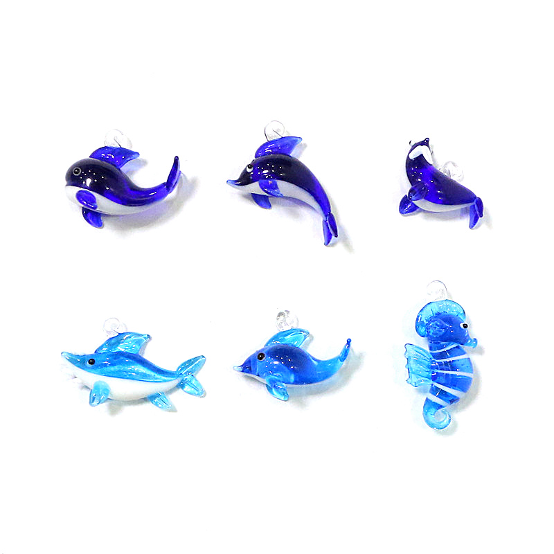 Aquarium Fish Dolphin - 6 pcs hiasan kaca mini hewan