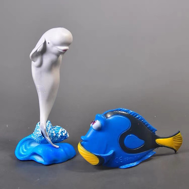 Lucu 6 Buah Boneka Patung Duni - Aquarium Fish Dolphin ulasan dan harga