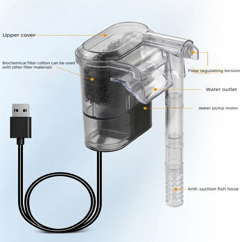 Filter USB Mini Gantung untuk  - Cleaner Fish Aquarium ulasan dan harga