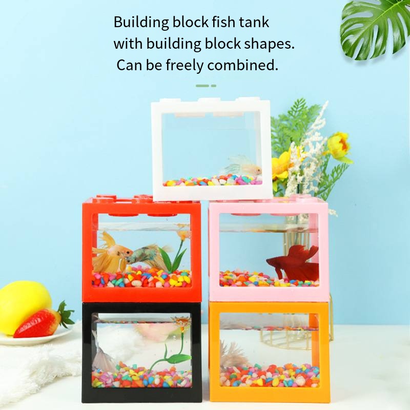 Akuarium Mini Bentuk Blok Unik - Aquarium Fish Goldfish ulasan dan harga