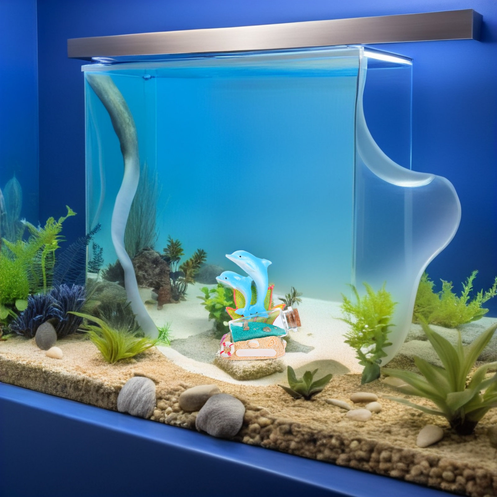 Patung Resin Lumba-lumba Botol - Aquarium Fish Dolphin ulasan dan harga
