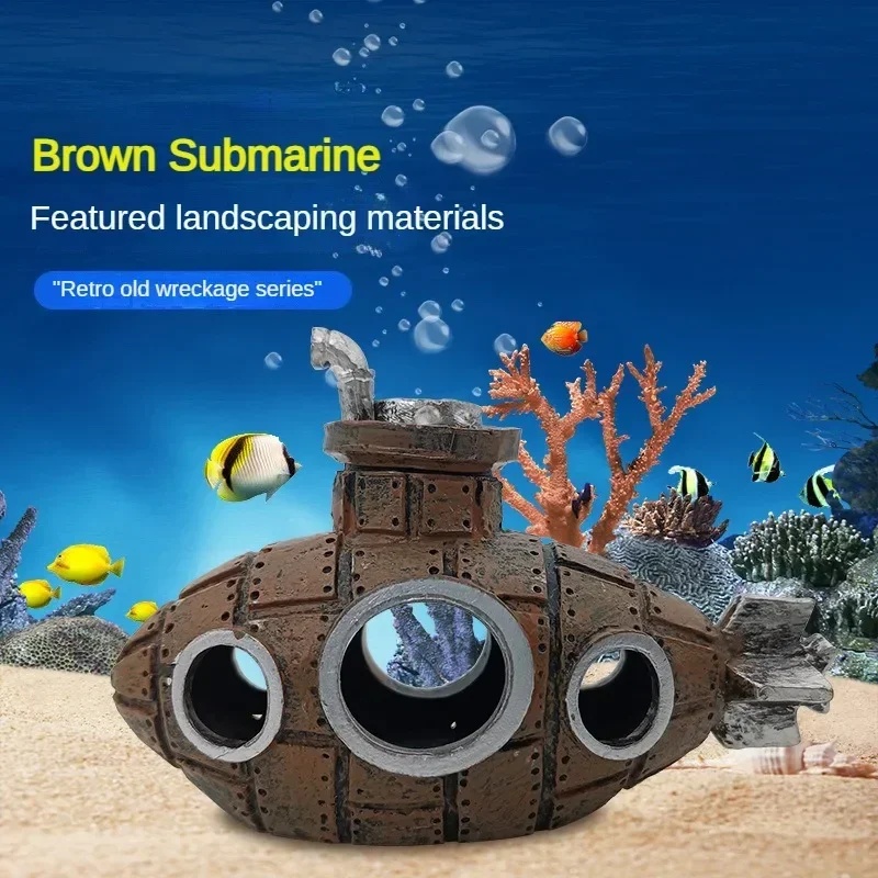 Ornamen Kapal Selam Resin Deko - Aquarium Fish Hiding Places ulasan dan harga