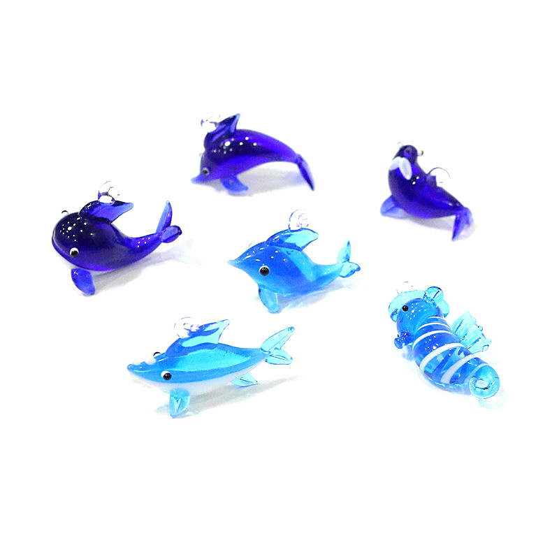 6 pcs hiasan kaca mini hewan l - Aquarium Fish Dolphin ulasan dan harga