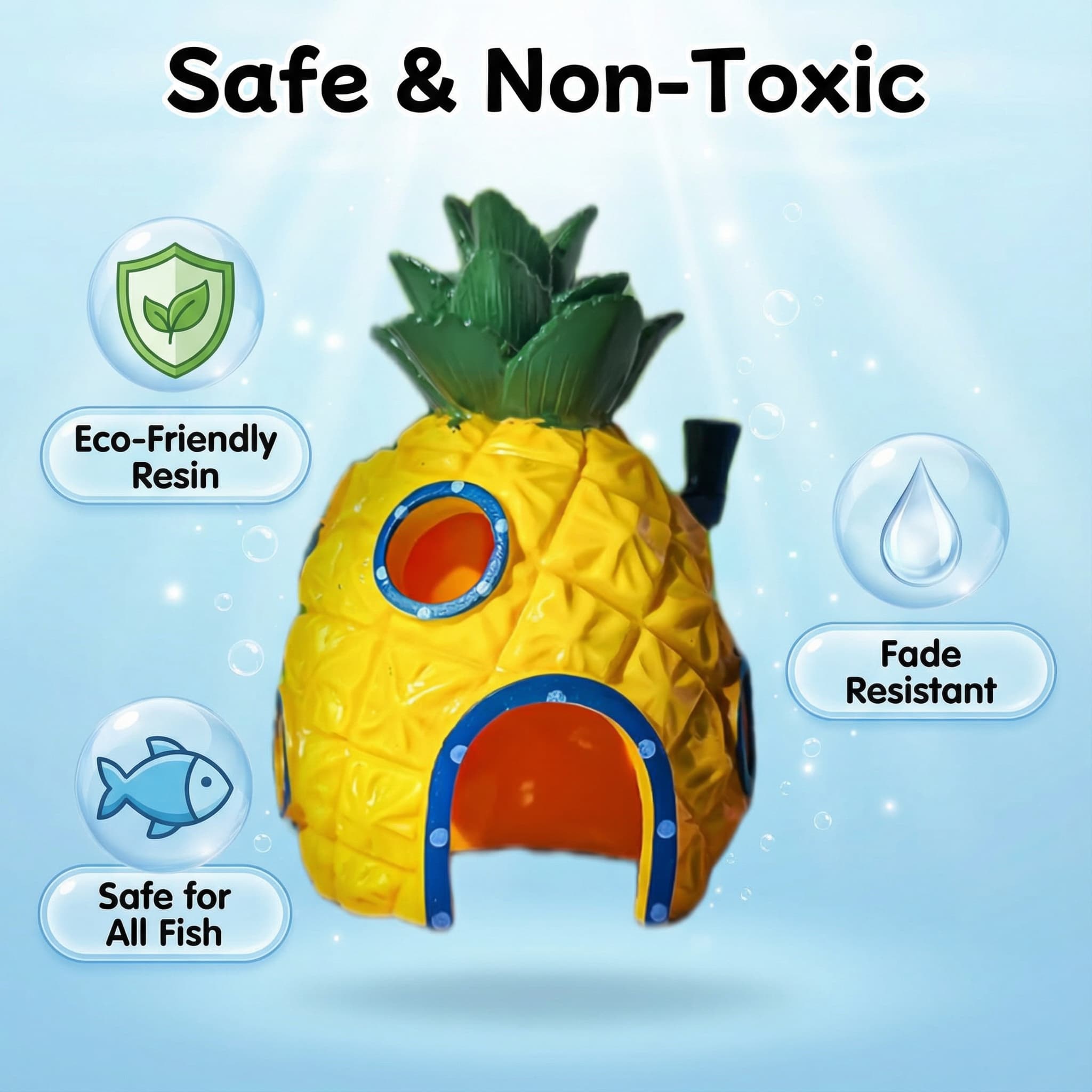 Dekorasi Akuarium Rumah Nanas, - Aquarium Fish Hiding Places ulasan dan harga